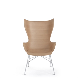 Kartell K/Wood Sillón Cromo/ Chapa Clara