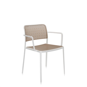 Silla de Jardín Kartell AUDREY con Reposabrazos Blanco/ Arena