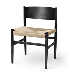 Silla de Comedor Mater Nestor Haya Negro /Hilo de Papel