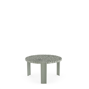 Mesa auxiliar Kartell T-TABLE Pequeño , Verde/estaño
