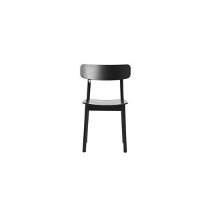 Woud Soma Mesa de Comedor Silla 2 Uds. Fresno Pintado de Negro.