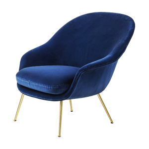 GUBI Bat Sillón Terciopelo 420 Azul Zafiro