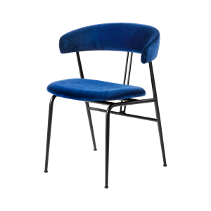 GUBI Silla de Comedor Violín Terciopelo 420 Azul Zafiro