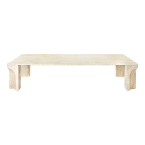 GUBI Mesa de Centro Doric Rectangular 140 x 80 cm Blanco Neutro