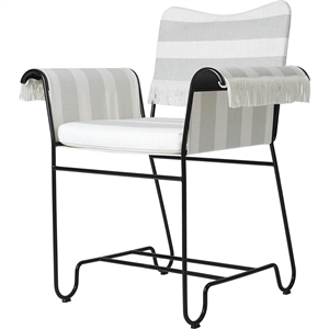 Silla De Comedor Gubi Tropique Con Flecos Negro/Leslie Stripe 20