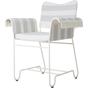 Silla De Comedor Gubi Tropique Con Flecos Blanco/Leslie Stripe 20