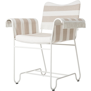 Silla De Comedor Gubi Tropique Con Flecos Blanco/Leslie Stripe 40