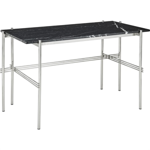 GUBI Escritorio TS 120x60 Acero Pulido/Mármol Marquina Negro