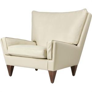 Sillón Gubi V11 Nuez Americano/Piel Crema