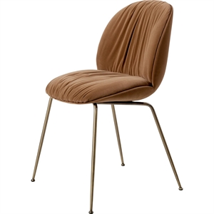 Silla de Comedor Gubi Beetle Soft, Latón antiguo/Sunday/Dedar 112