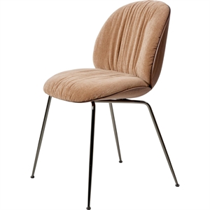 Silla de Comedor Gubi Beetle Soft en Cromo Negro/ Nuez Americano/gamuza especial/Dedar 132