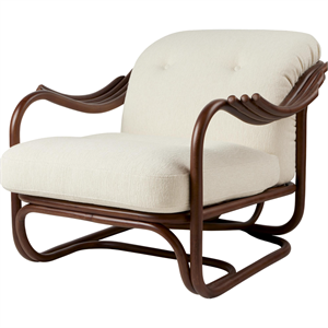 Sillón Gubi Poltrone Tria Ratán Oscuro/Bouclé 001