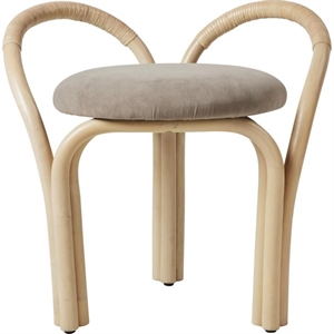 Taburete Gubi Bistra Rattan Lacado Natural/Fustagno Limonta 002