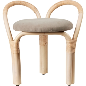 Taburete Gubi Bistra Rattan Lacado Natural/Fustagno Limonta 002