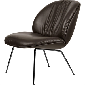 Sillón Gubi Beetle Soft Negro/Cuero Liso