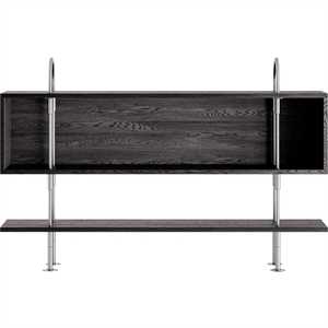 Estantería Gubi Keen 160 de 1 Estante y Caja en Acero Inoxidable/chapa de Fresno