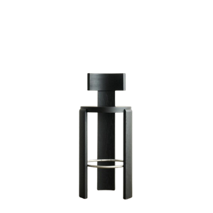 Taburete de Bar Louise Roe Spina de Roble Lacado en Negro