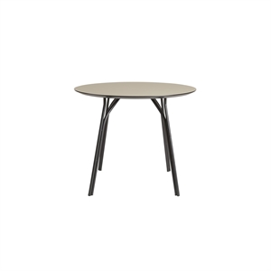 Mesa Redonda Woud Tree Ø90 Laminado Negro/ Beige