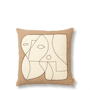 Ferm Living Cojín con Figura 50x50 cm Taupe Oscuro/ Marfil