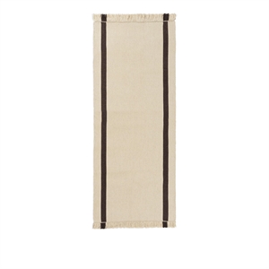 Ferm Living Alfombra Kilim Calm 80x200 Blanco Roto oscuro/Café