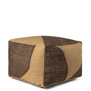 Ferm Living Forene Puf Cuadrado Bronceado/Chocolate