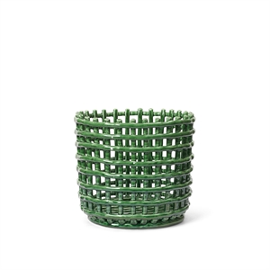 Ferm Living Cesta Cerámica Grande Verde Esmeralda