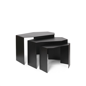 Ferm Living Shard Cluster - Juego de Mesa de Centro (3 Unidades) , Negro