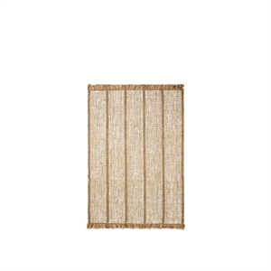 Alfombra de Rayas Athens de Ferm Living, 140 x 200, Color Natural y Marfil