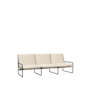 Sofá de 3 plazas Desert de Ferm Living en bouclé/ Negro/ Marfil