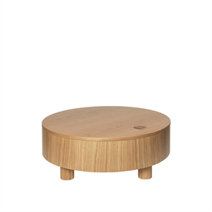 Mesa de Centro con Almacenaje Olles de Ferm Living, Ø80, Roble Natural