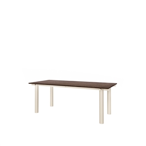 Mesa de comedor Atura de Ferm Living, 200 x 90 cm, color cachemir claro/roble teñido oscuro