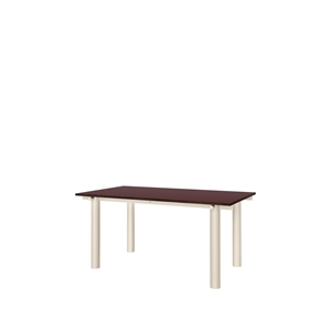 Mesa de comedor Atura de Ferm Living, 160 x 90, color cachemir claro/ Borgoña