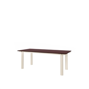 Mesa de comedor Atura de Ferm Living, 200 x 90, color cachemir claro/ Borgoña
