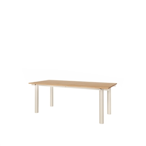 Mesa de comedor Atura de Ferm Living, 200 x 90 cm, chapa de roble y cachemira clara