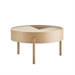 Mesa de Centro Woud Arc 89 cm Roble Pigmentado Blanco