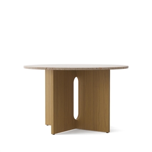 Mesa de Comedor Audo Androgyne Ø120 cm Roble/Kunis Breccia Arena