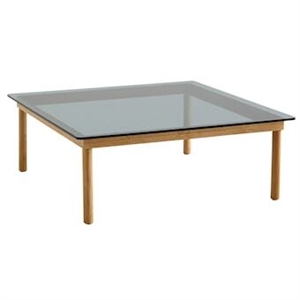 Mesa de Centro HAY Kofi 100x100 Roble/Cristal Gris