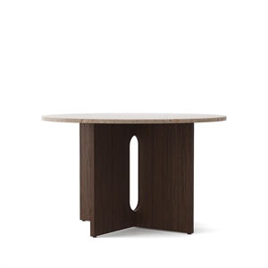 Mesa de Comedor Audo Androgyne Ø120 cm Roble Tinte Oscuro/Kunis Breccia Arena