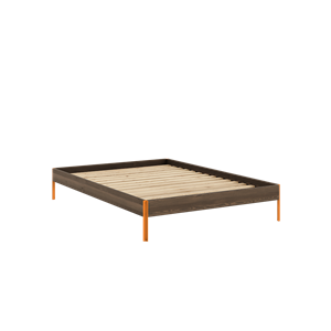 Estructura de Cama Karup Design Core 140x200 Marrón Algarrobo/ Naranja Solar