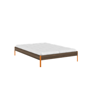 Estructura de Cama Karup Design Core 140x200 Marrón Algarrobo/ Naranja Solar