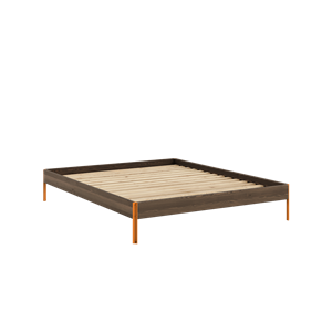 Estructura de Cama Karup Design Core 160x200 Marrón Algarrobo/ Naranja Solar
