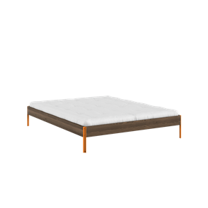 Estructura de Cama Karup Core 160x200 Marrón Algarrobo/ Naranja Solar