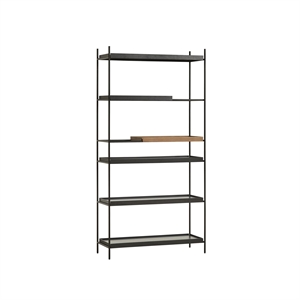 Sistema de estanterías Woud Tray Configuration 21, alto, Negro/ Nuez