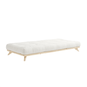 Estructura de Cama Karup Senza de 90x200 Cm, Pino Lacado Transparente.
