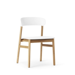 Normann Copenhagen Silla de Comedor Herit Tapizada en Cuero Roble/ Blanco