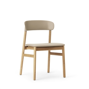 Normann Copenhagen Silla de Comedor Herit Tapizada en Cuero Roble/ Arena