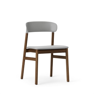 Normann Copenhagen Herit Silla de Comedor Tapizada en Cuero Roble Ahumado/ Gris