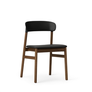 Normann Copenhagen Herit Silla de Comedor Tapizada en Cuero Roble Ahumado/ Negro