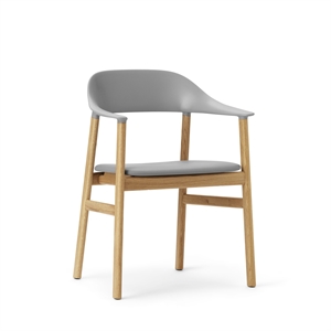 Normann Copenhagen Silla de Comedor Herit con Reposabrazos Tapizada en Piel Roble/ Gris