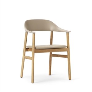 Normann Copenhagen Herit Silla de Comedor con Reposabrazos Tapizada en Piel Roble/ Arena